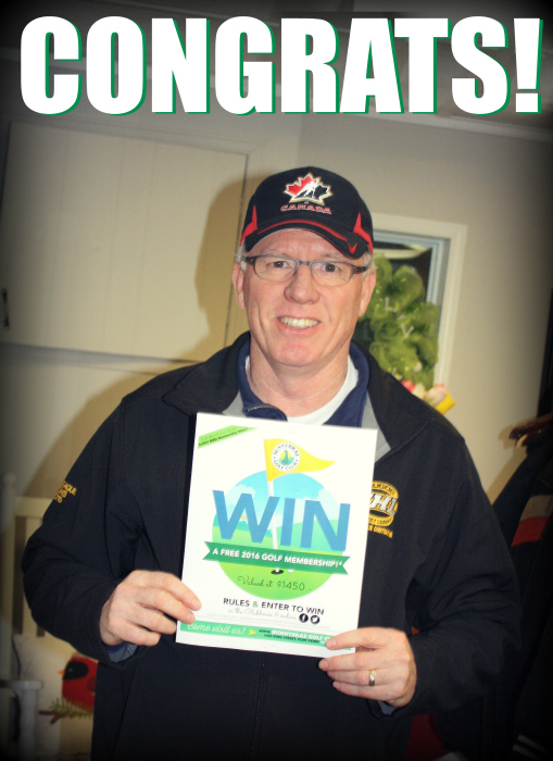 congratulations to the winner of our Golf membership giveaway